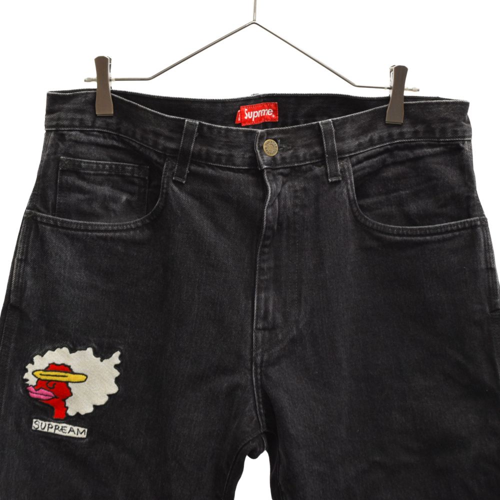 SUPREME (シュプリーム) 17AW Gonz Ramm Washed Denim Painter Pant MARK GONZALES ゴンズ  デニム ペインター デニム パンツ マークゴンザレス ブラック - メルカリ