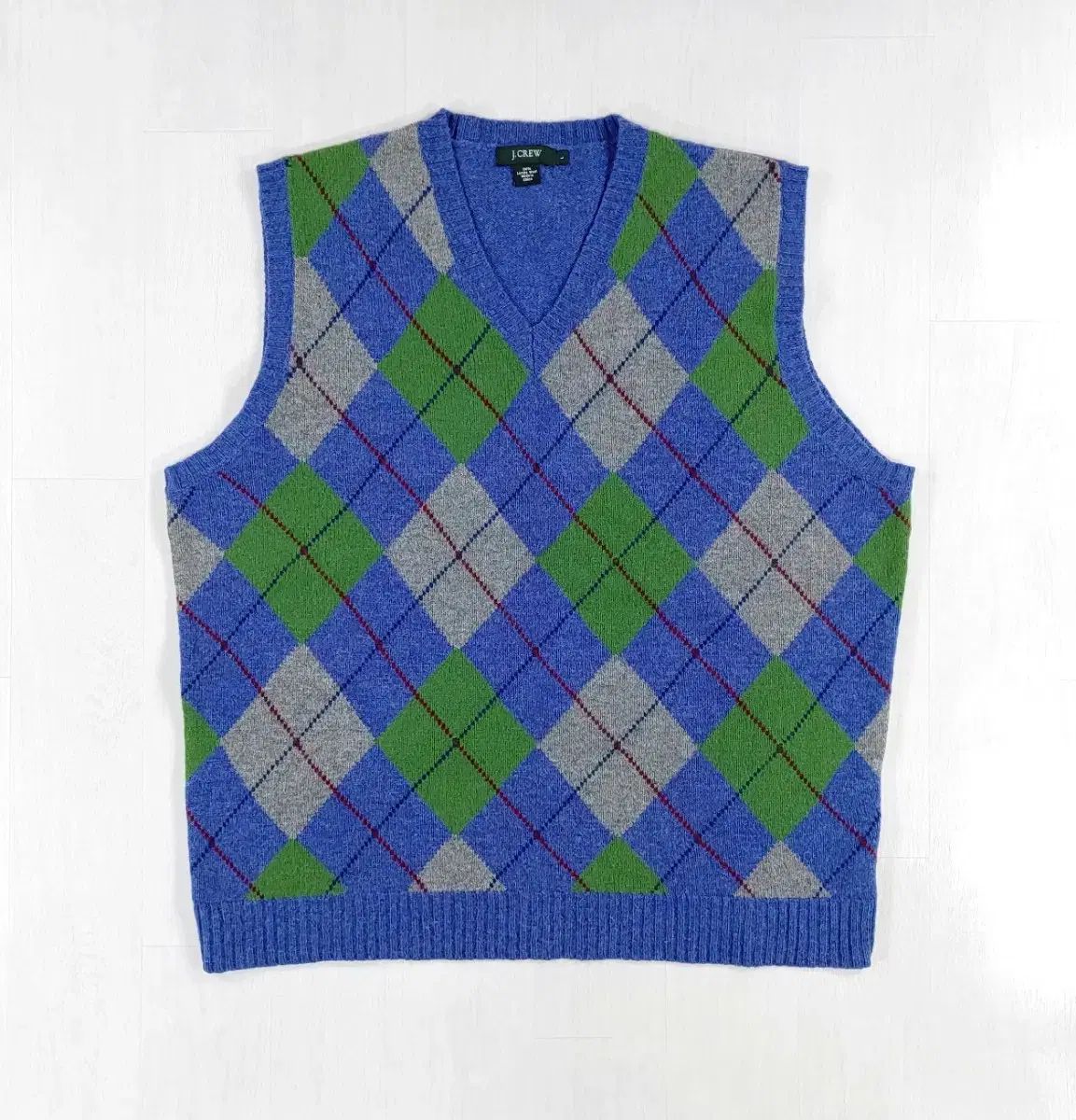 【雷市場（ポンジャン）商品韓国直送】 J.Crew(J.クルー) ラムズウール アーガイル柄 ベスト L
