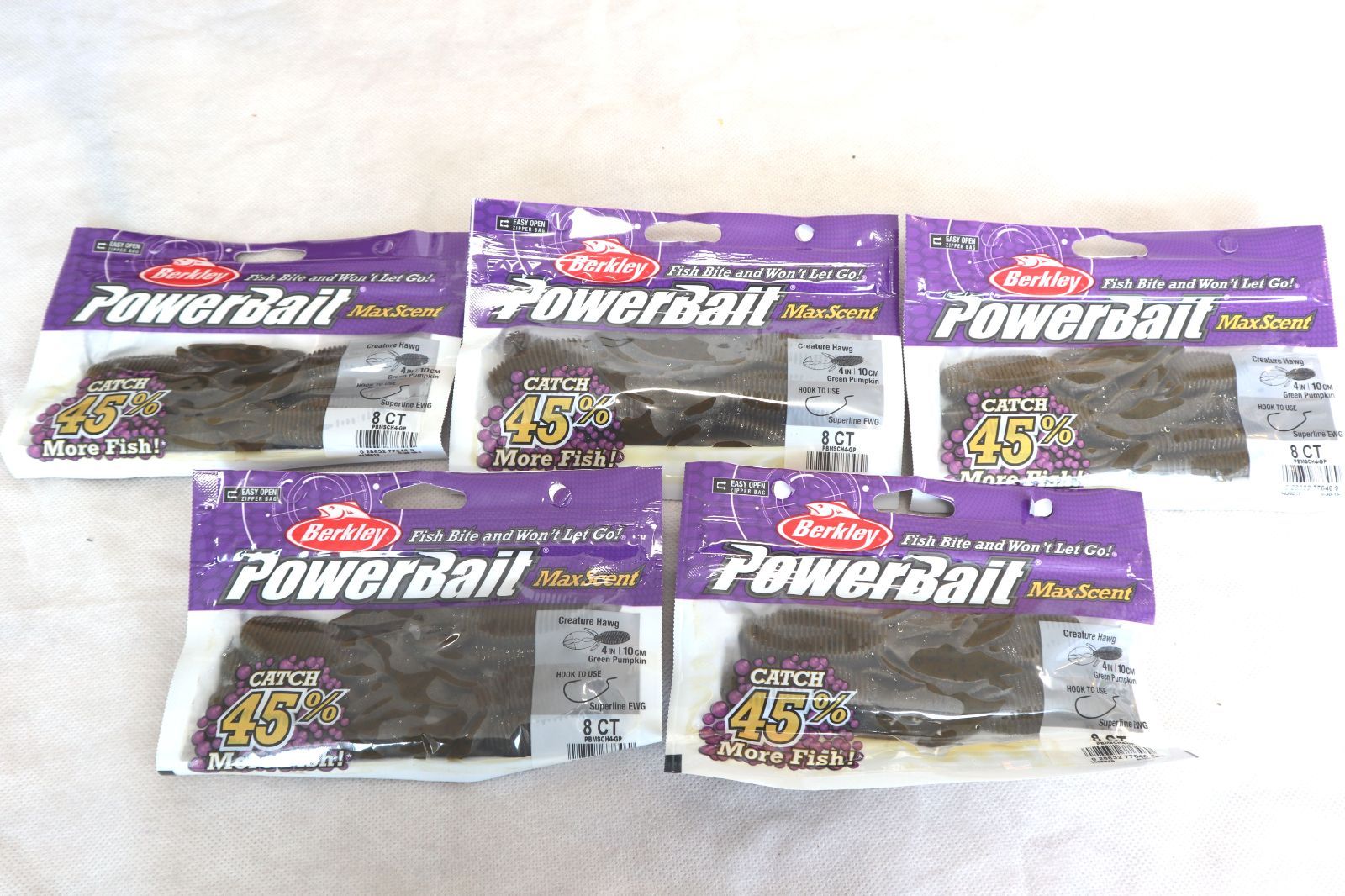 新品　バークレイ　マックスセント　クリーチャーホッグ Creature 5点 PowerBait MaxScent Creature Hawg 4inch (クリーチャーホッグ 4