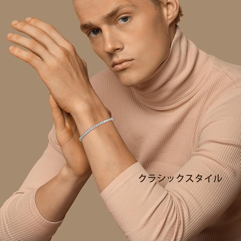 KRKC&CO 3mm テニスブレスレット レディース ブレスレット S925