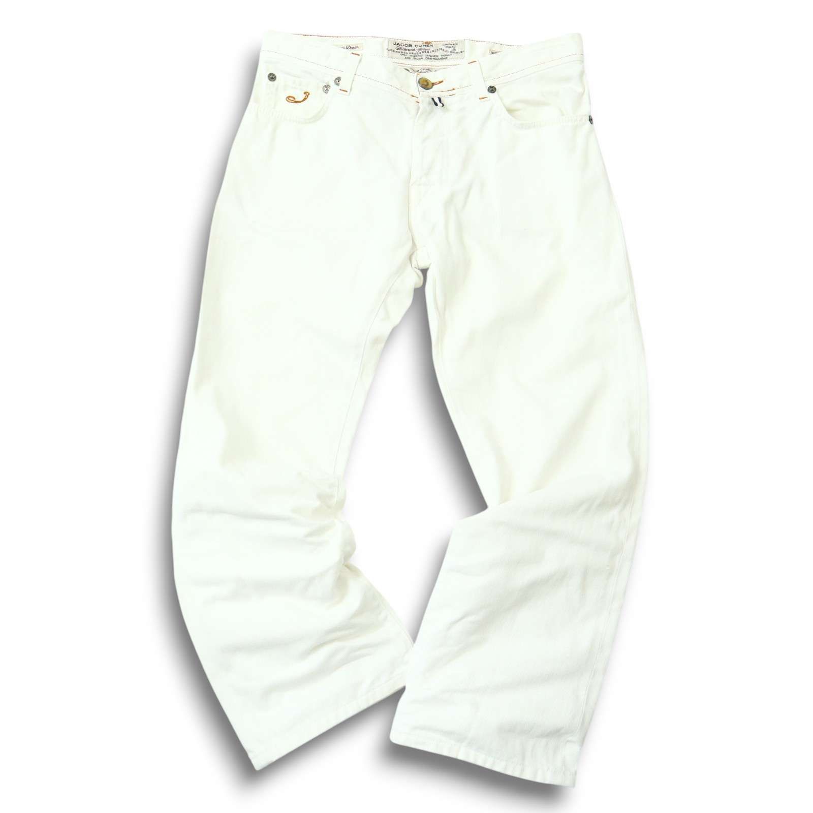 弩級モデル✨J620✨ヤコブコーエン デニムパンツ 清涼感 白 馬革レザーパッチ 弩級モデル✨J620✨ヤコブコーエン デニムパンツ 清涼感 白 馬革