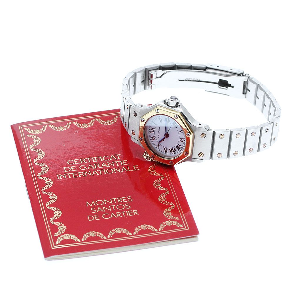カルティエ CARTIER サントスオクタゴンSM 自動巻き レディース保証書付き_909530