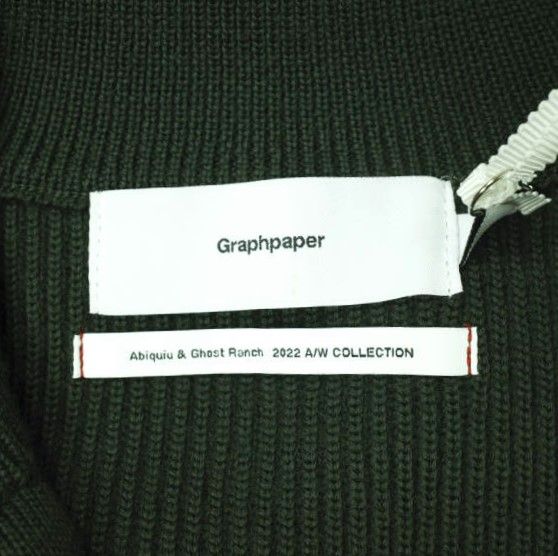 新品 Graphpaper グラフペーパー 22AW 日本製 High Density High Neck Zip Knit ハイネックハーフジップ ニット GU223-80255 2 D.GREEN セーター トップス g19882 - メルカリ