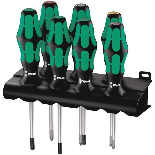 WERA ヴェラ 7本組 Kraftform ハンドル ドライバーセット ラック付 320540 工具 ツール DIY 作業工具 道具