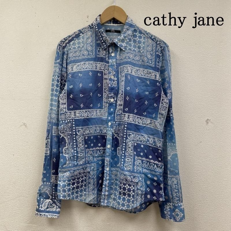 JANE SMITH オーガンジーギャザースリーブブラウス 総柄 アート柄 JANE SMITH オーガンジーギャザースリーブブラウス 総柄 アート