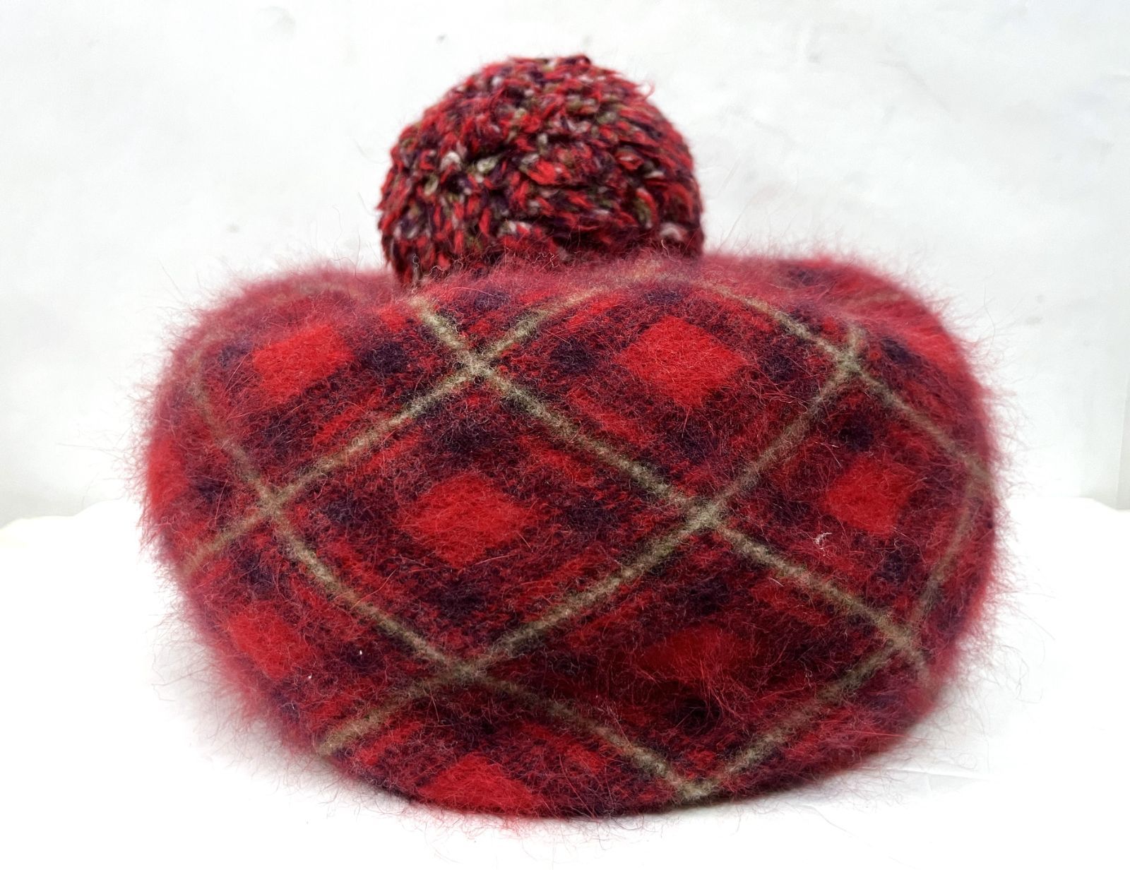 Vivienne Westwood チェック柄 ベレー帽 アンゴラ ヴィヴィアン