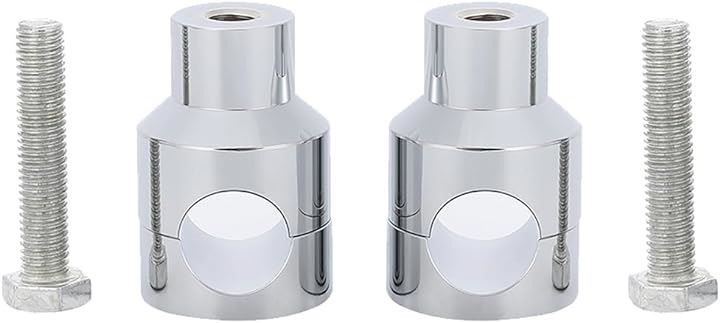 キッソス（ＫＩＳＳＯＳ） バイク オートバイ ハンドル ポスト 25.4mm シルバー メッキ マウント ライザー 汎用 左右セット