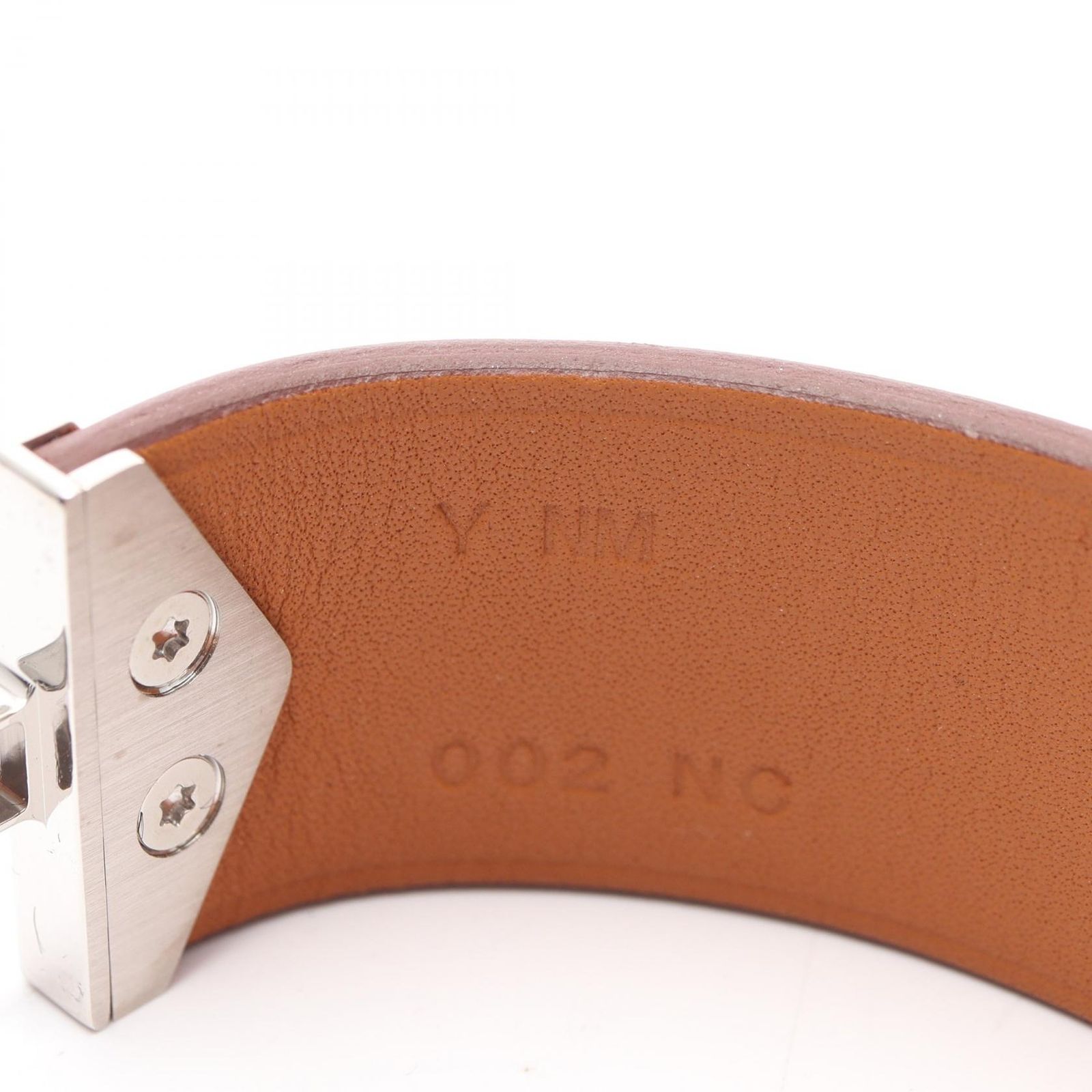 エルメス HERMES バングル スーパーH ブラウン シルバー ステンレススチール レザー バングル ユニセックス Used A SIROKUMA-CORPORATION_COM