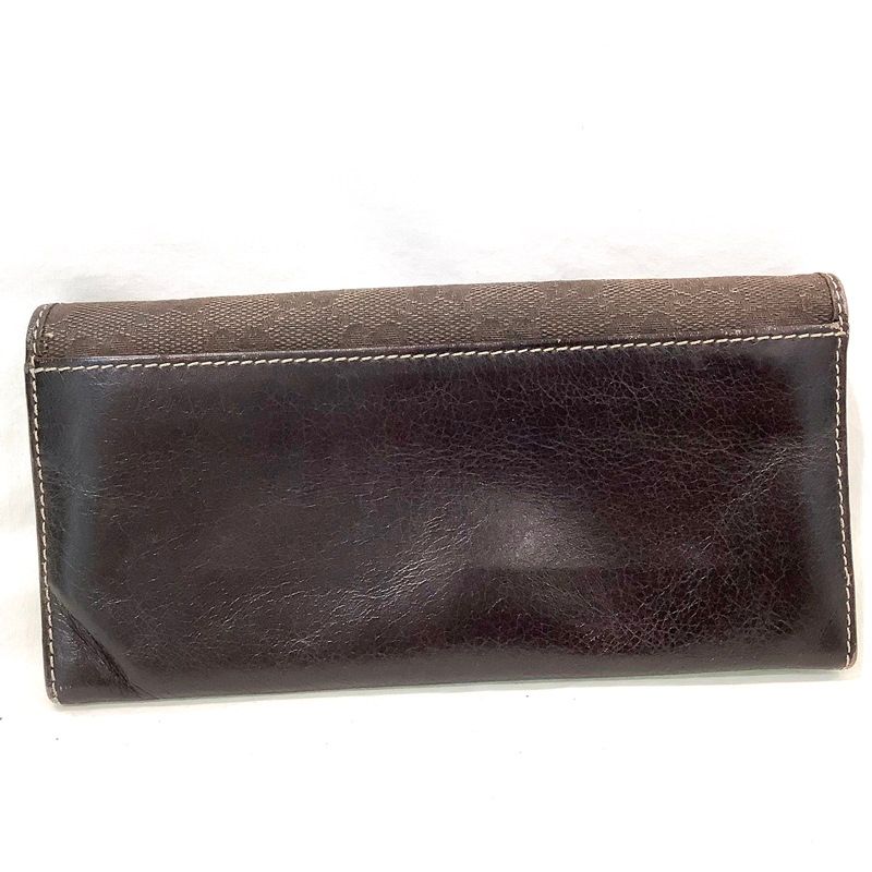 GUCCI グッチ ブラウン系2つ折りGG柄長財布 118377 GGキャンバス