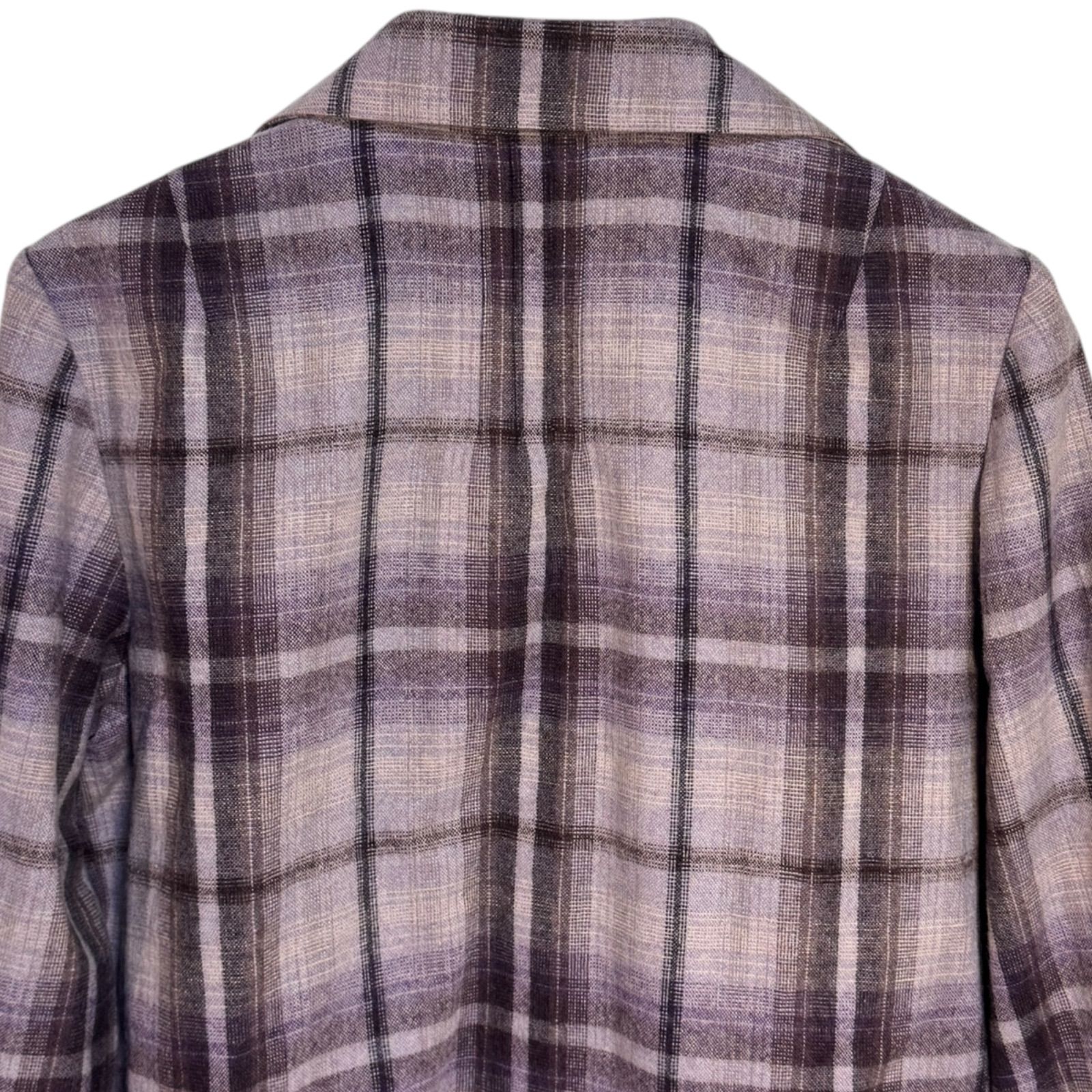 レリアン 長袖チェック　13+ Z1479 leilian レリアン シャツ 長袖 ニット チェック柄 パープル
