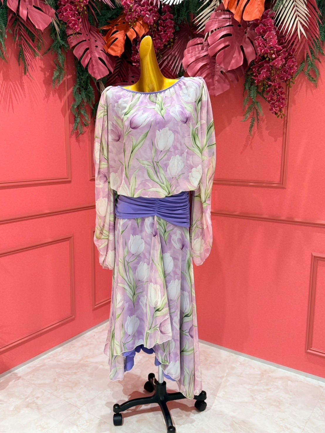 社交ダンス gentil ジャンティ authentic チューリップ パープル 紫 花