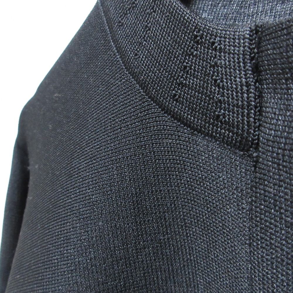 美品⁑エブール　ブライトダブルフェイスニットブルゾンカーディガン　ブルー×グレー 未使用 23AW ebure エブール ブライトダブルフェイス ニットブルゾン