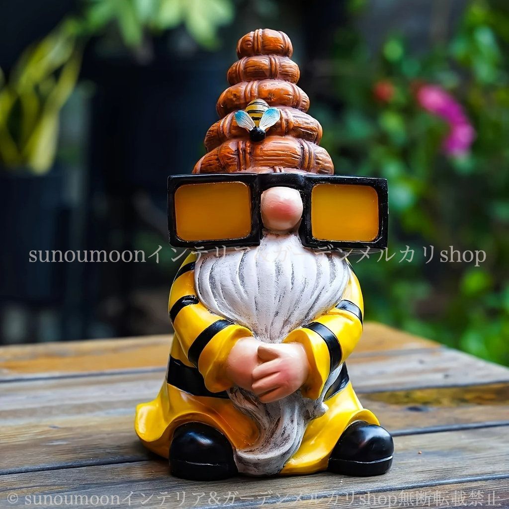 雑貨 お洒落 置物 樹脂 オブジェ 妖精 インテリア 蜜蜂 ガーデンインテリア 蜂 かわいい 4-7 ノーム ガーデニング ソーラー 庭の装飾 ガーデンライト おしゃれ ガーデン雑貨 ガーデン