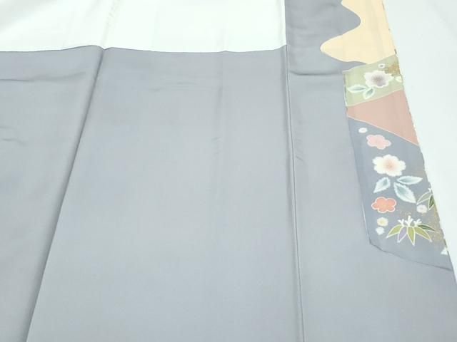 平和屋本店■極上　訪問着　駒刺繍　エ霞吉祥花文　暈し染め　金彩　反端付き　逸品　CZAA2775s5 平和屋本店□極上 訪問着 駒刺繍 エ霞吉祥花文 暈し染め 金彩 反端付き