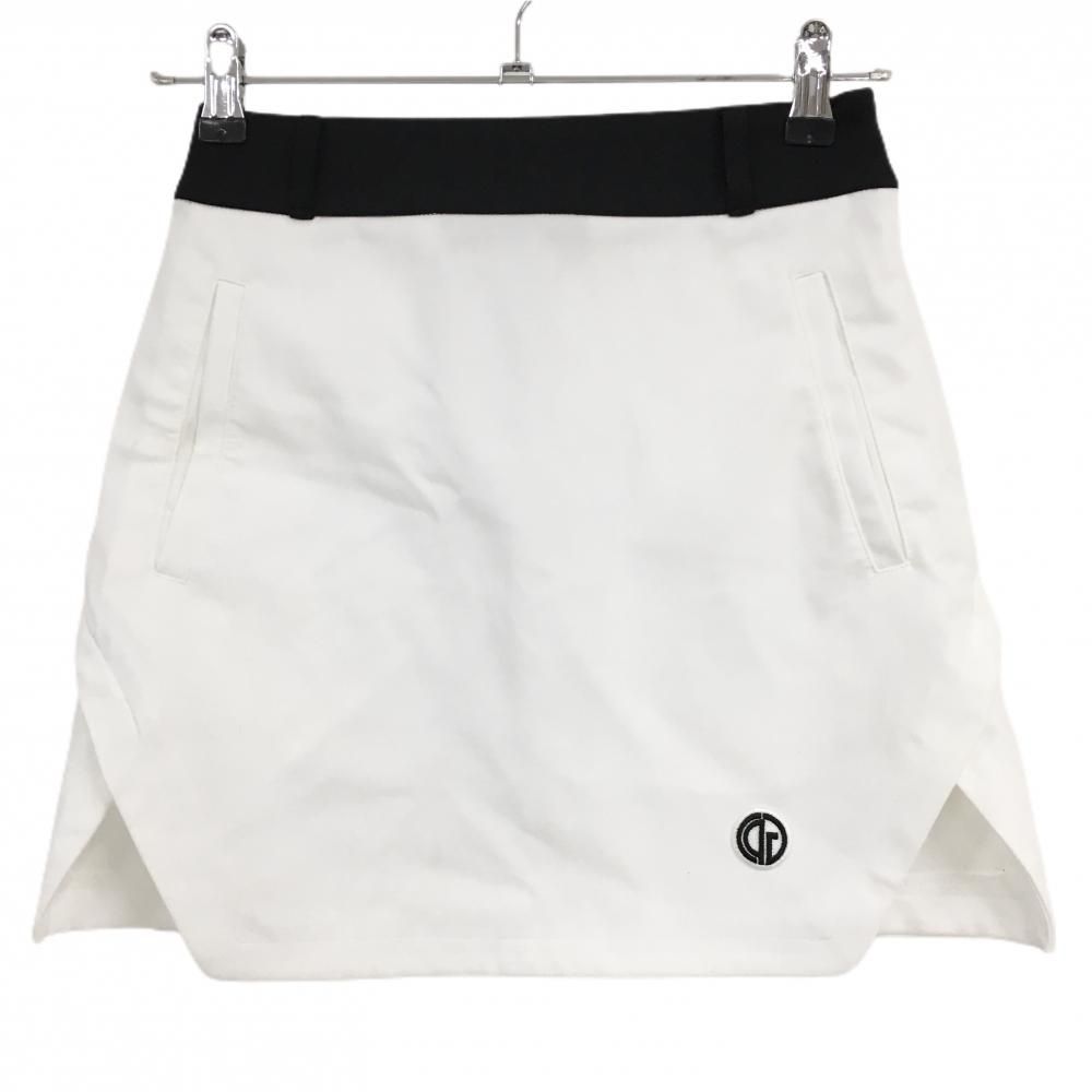 シーピージーゴルフ スカート 白×黒 バイカラー ストレッチ レディース 1 ゴルフウェア CPGCPG GOLF