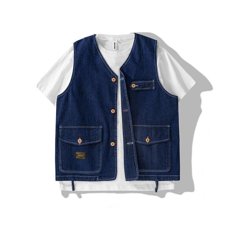 アメリヴィンテージ23SS デニムベスト セット デニム ベスト 春 夏 秋 古着加工 アメカジ 綿 ワークベスト