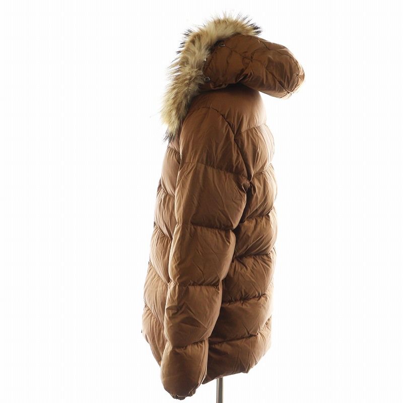MONCLER - モンクレール アルバータ ダウンジャケット フード リアルファー 茶 00 モンクレール MONCLER ダウンジャケット フード ファー ナイロン