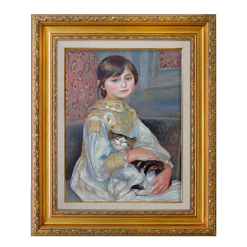 世界の名画】 ルノワール 『ジュリー・マネあるいは猫を抱く子ども』 F6号 複製画 額入り 透明ジェル加工 オルセー美術館（フランス）所蔵 - メルカリ