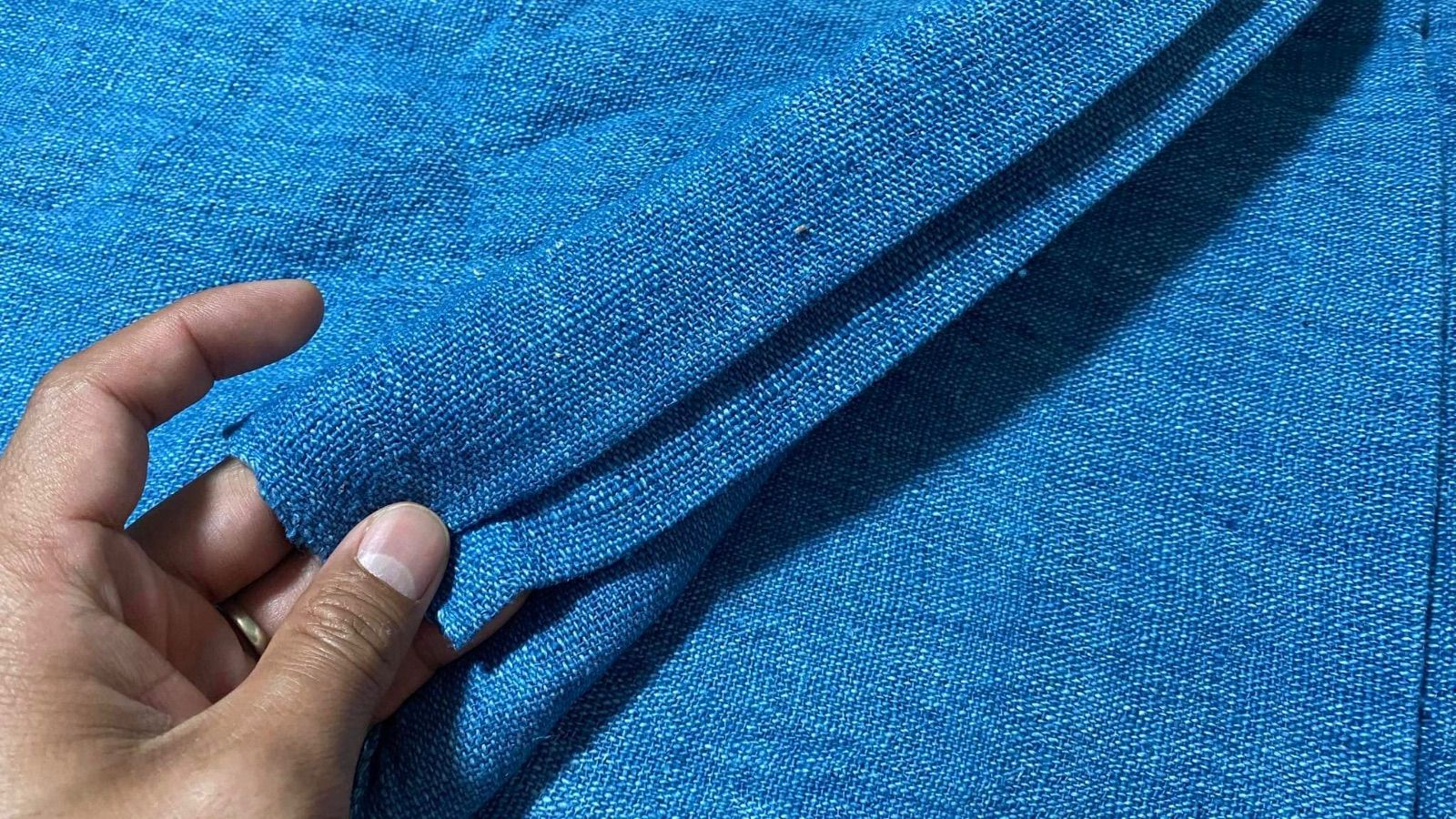 AI80-L 藍染め布80cm幅*10m 手紡ぎ 手織りラオス - メルカリ 