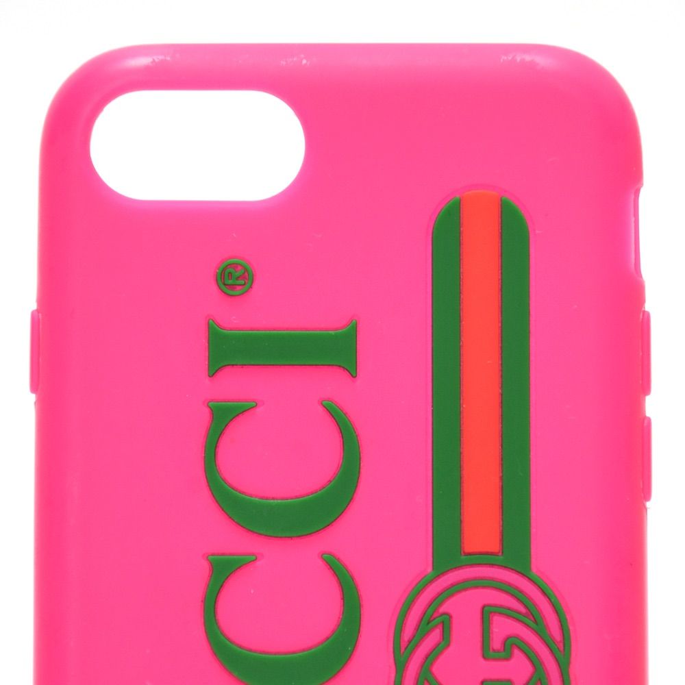 GUCCI - GUCCI iPhoneケース　ヴィンテージ ピンク GUCCI グッチ ロゴ スマホケース ピンク ラバー シリコン GG