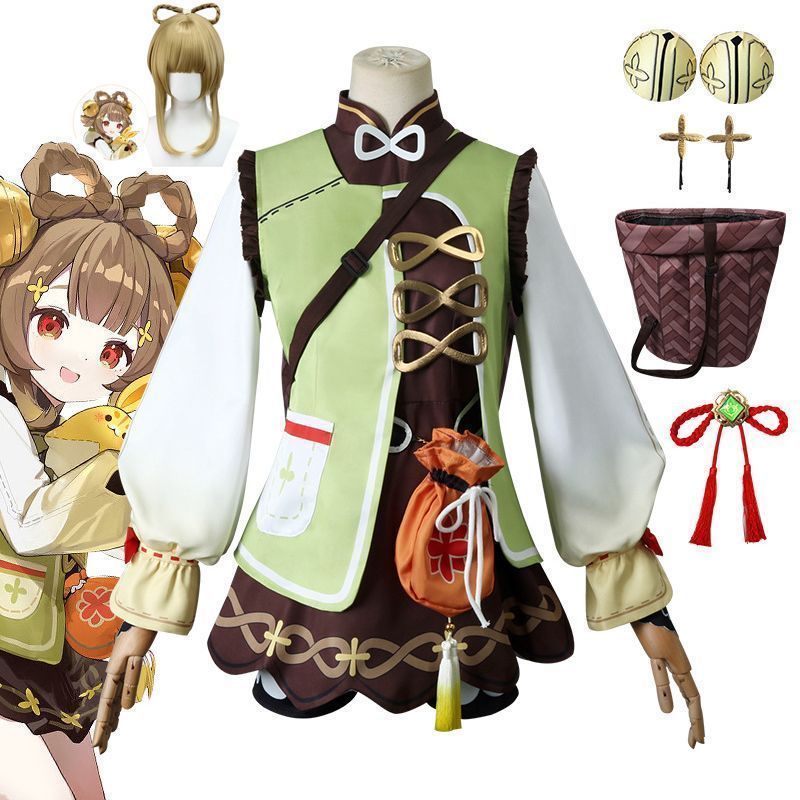 原神 Genshin ヨォーヨ Yaoyao コスプレ衣装 原神 げんしん ヒロイン コスプレ衣装 コスチューム ハロウィン クリスマス 制服 大人 子供 cosplay イベント ウイッグ付き
