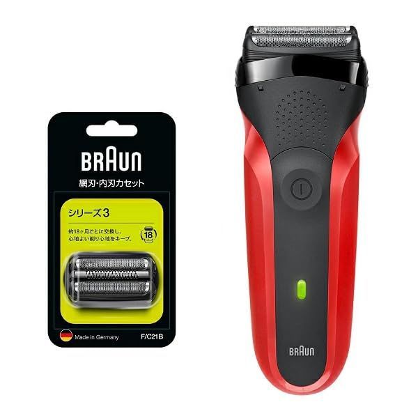 ブラウン 電気シェーバー BRAUN Series3 シリーズ3 3枚刃 本体 ＆ 替刃 F|C21B セット品 300S-R-SP
