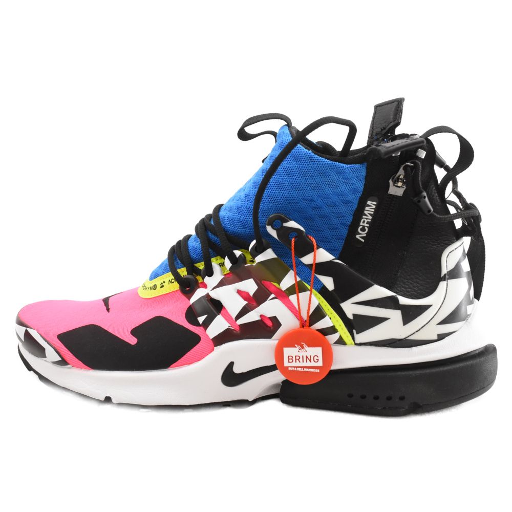 NIKE (ナイキ) ×ACRONYM AIR PRESTO MID Hyper Pink アクロニウム エア プレスト ハイパーピンク  ミッドカットスニーカー ブラック/マルチ US9/27cm AH7832-600 - メルカリ