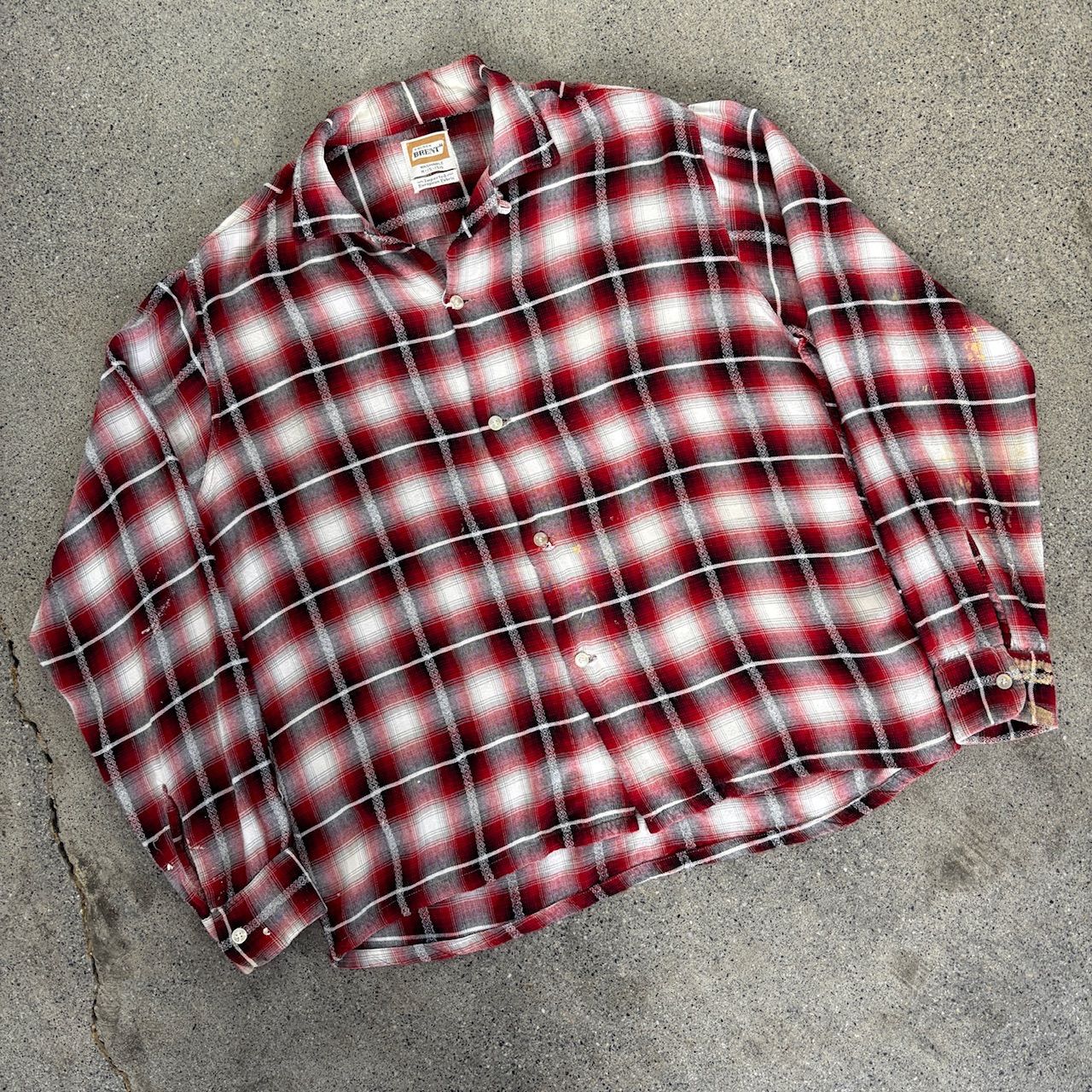 G en Brent 60s Rayon Shirt M Ombre Good Paint