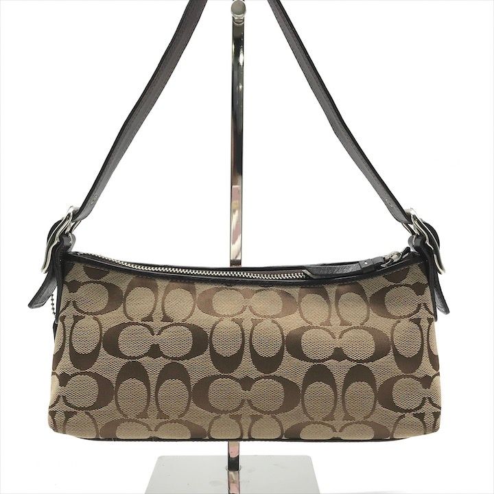 COACH コーチ シグネチャー パイソン キャンバス レザー ハンド ワンショルダー バッグ ポーチ ブランド 鞄 BAG a10505