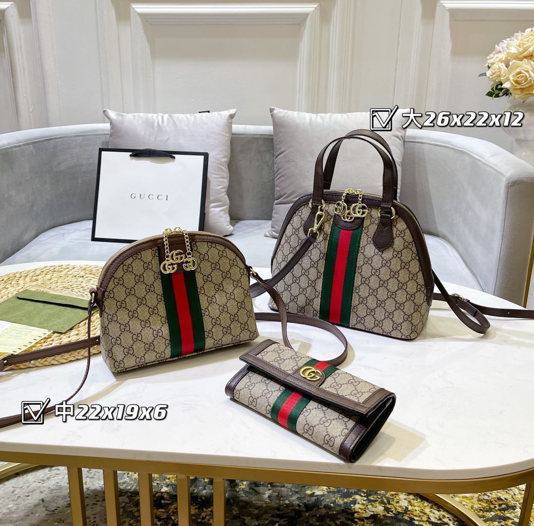 【人気】GUCCI グッチ ショルダーバッグ ハンドバッグ  財布  3点セット