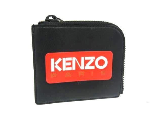 KENZO コインケース 黒 レザー ケンゾー KENZO カードケース 名刺入れ コインケース マルチ