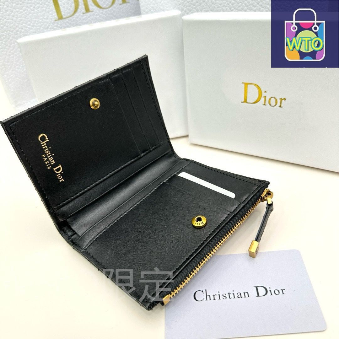 【繊細でエレガント♪】ディオール★ウォレット 今日特価】Dior ディオール ショートウォレット PVCとレザーを