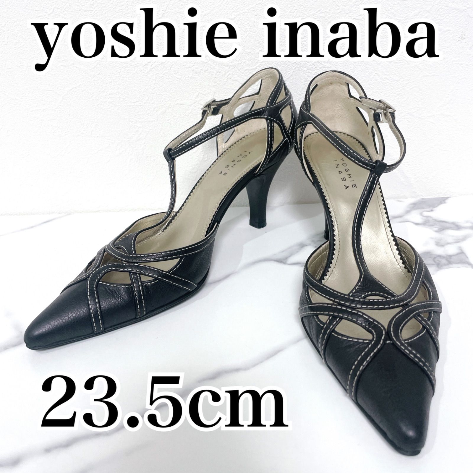 YOSHIE INABA ヨシエイナバ ハイヒール パンプス 23.5cm レース ブラック ミュール - メルカリ