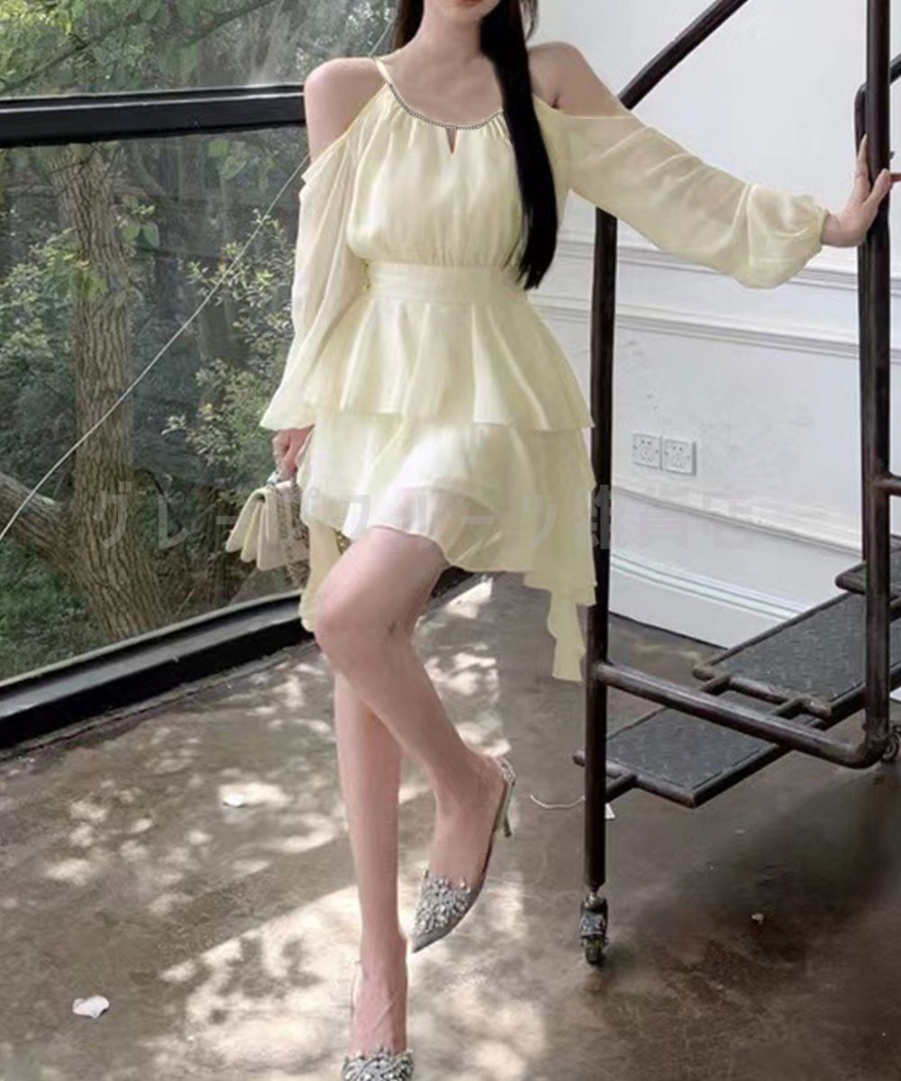新品?未使用】 オフショルダー ミニワンピース 可愛い 夏服