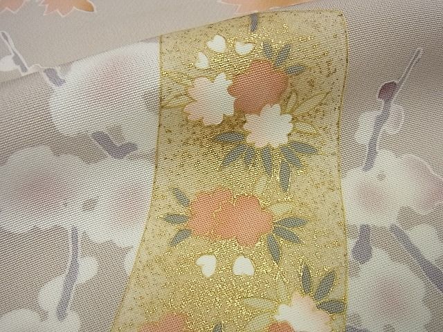 平和屋1□極上 訪問着 駒刺繍 短冊枝花文 金彩 逸品3s2266 - 着物