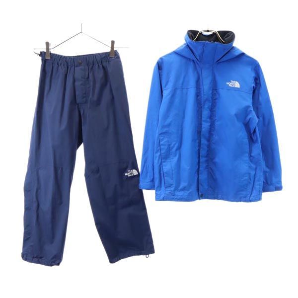 ザノースフェイス NPJ11600 ロゴプリント セットアップ 130cm ブルー×ネイビー THE NORTH FACE ジャケット パンツ アウトドア キッズ 【中古】 【220924】 【THENORTHFACE】ノースフェイス NP11520 ズボン ネイビー