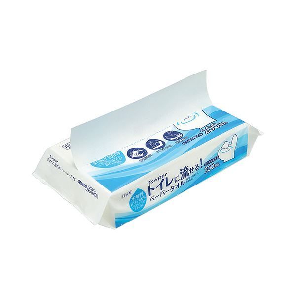 100％品質保証。 トライフ トイレに流せる ペーパータオル 200枚 パック 1セット 35パック