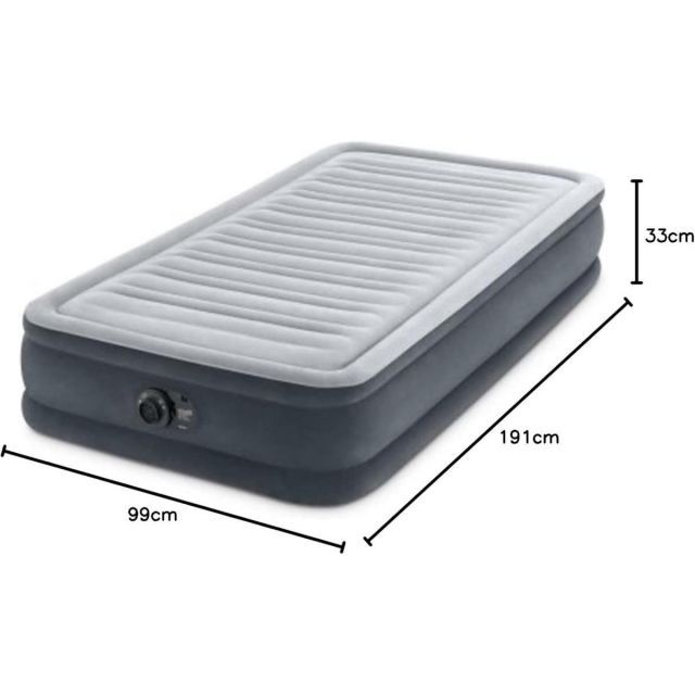 INTEX CPミッドライズ エアーベッド ACポンプ付き シングル 電動ポンプ 災害対策 防災