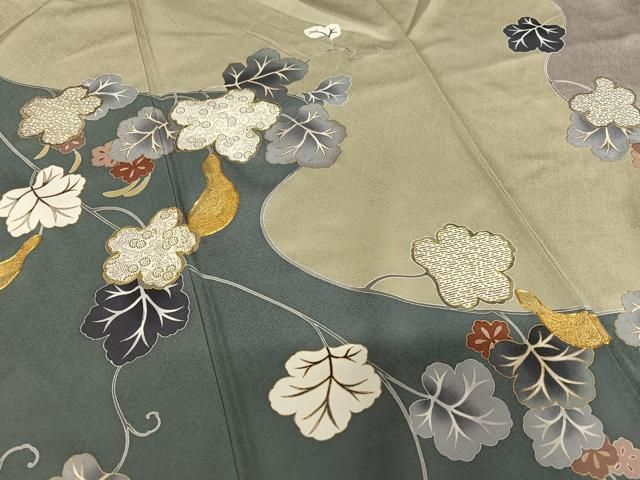 平和屋着物●訪問着　駒刺繍　瓢箪　金彩　正絹　逸品　AAAZ7411zg 平和屋着物○訪問着 駒刺繍 瓢箪 金彩 正絹 逸品 AAAZ7411zg 平和屋着物