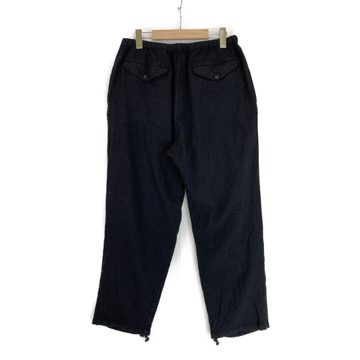 COMOLI コモリ 22SS V01-03023 ブラック ウールニータックパンツ 2 