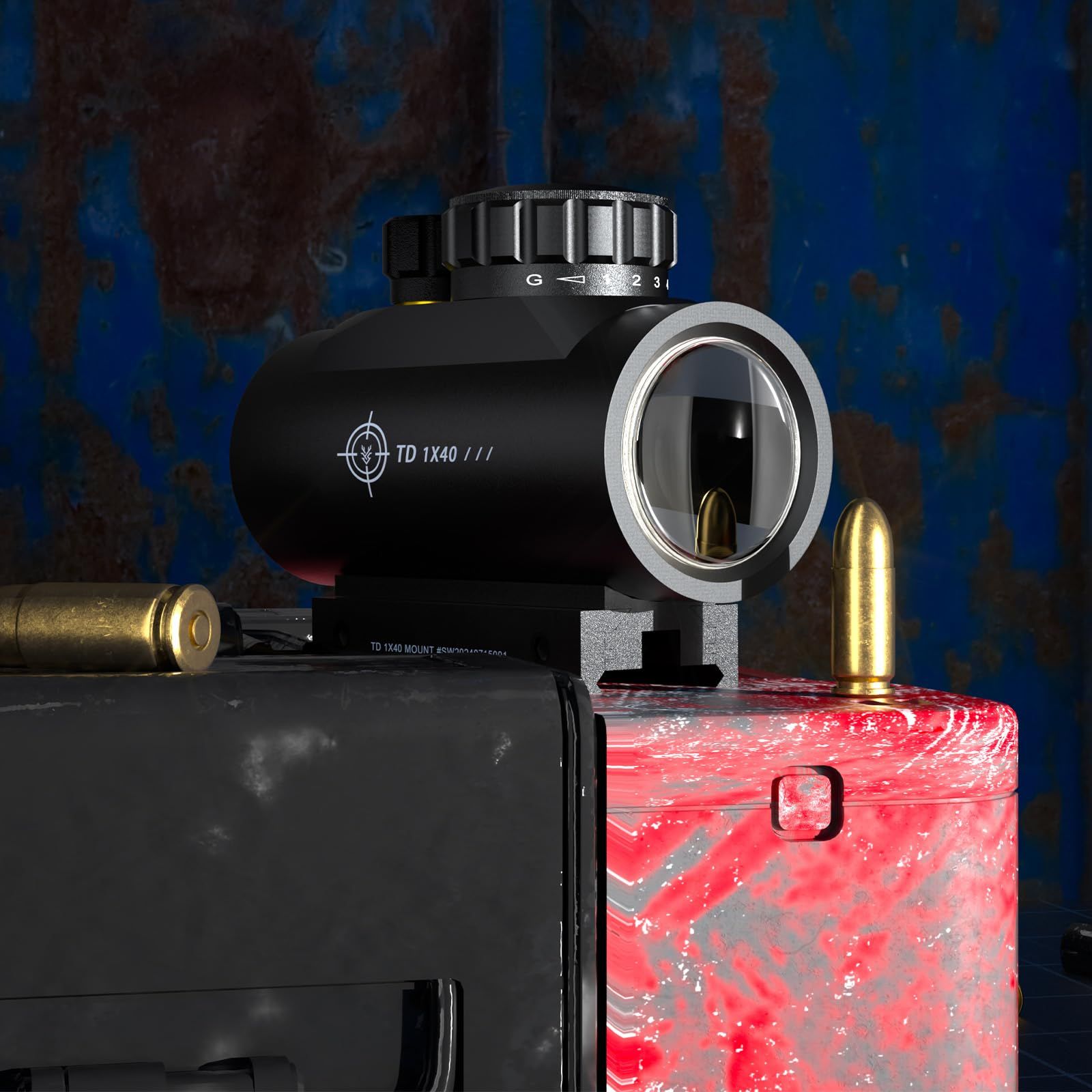 新品 SWAMP DEER 1X40 ドットサイト レッド/グリーン各5段階調整ダット