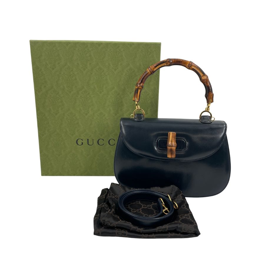 GUCCI バンブー 2way ダークネイビー GUCCI バンブー 2way ダークネイビー - メルカリ
