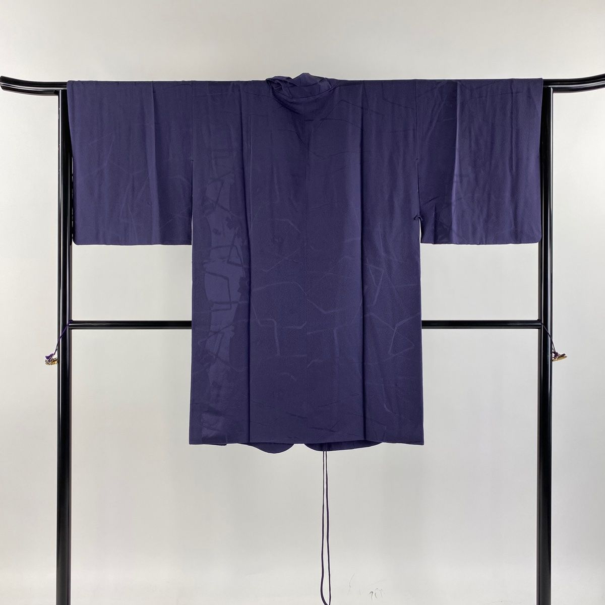 道中着 身丈98cm 裄丈63.5cm S 和装コート 地紋 濃紫 正絹 名品