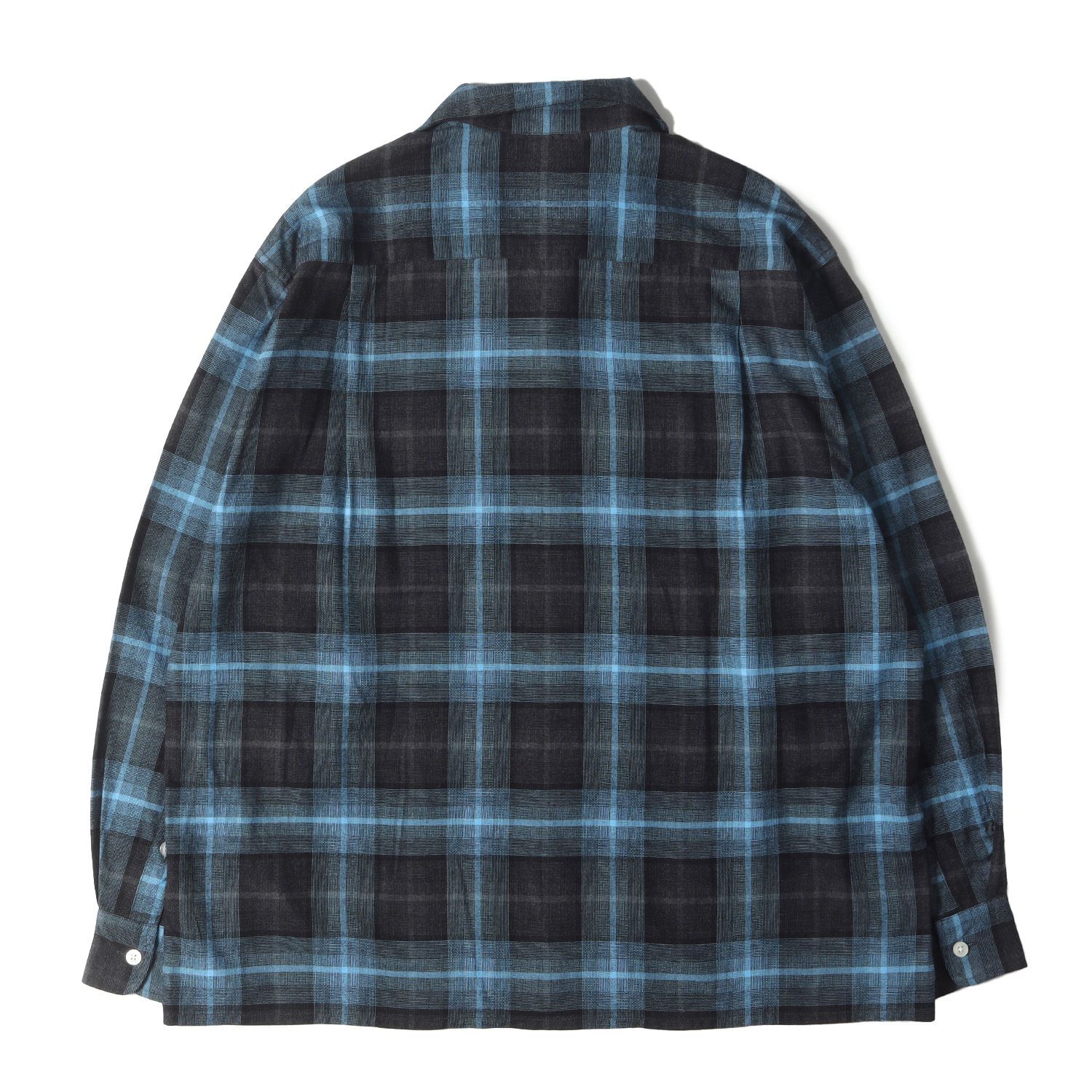 WACKOMARIA ワコマリア オンブレチェックウールシャツ シャドー 黒 灰 WACKO MARIA (ワコマリア) 22FW CHECK SHIRTS オンブレチェック