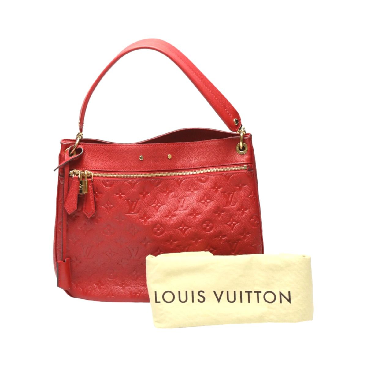 ルイヴィトン M42820  モノグラムアンプラント ワンショルダー スポンティーニ ハンドバッグ LOUIS VUITTON レッド