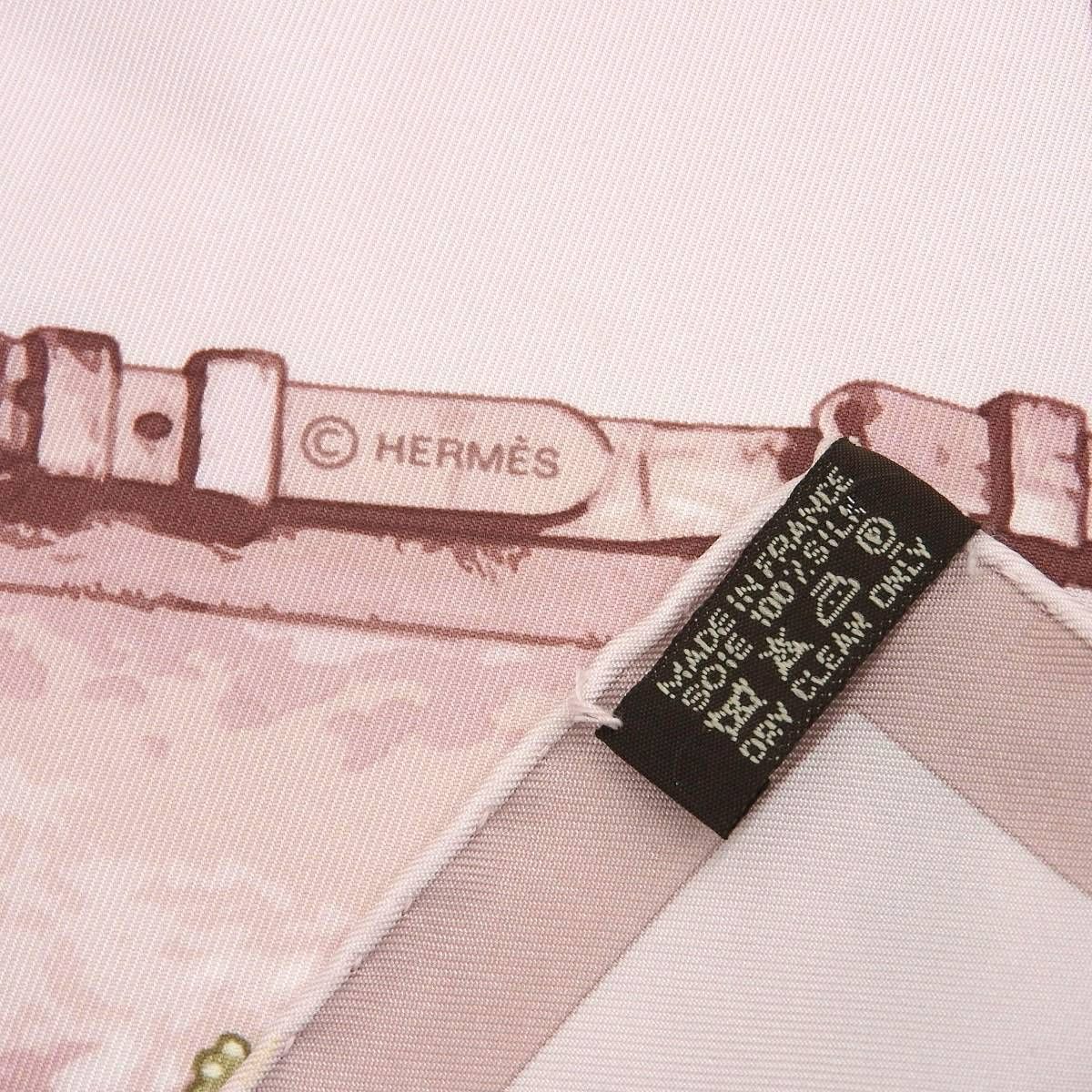 4234) エルメス HERMES カレ90 Brides Rebelles 馬具の低講 スカーフ
