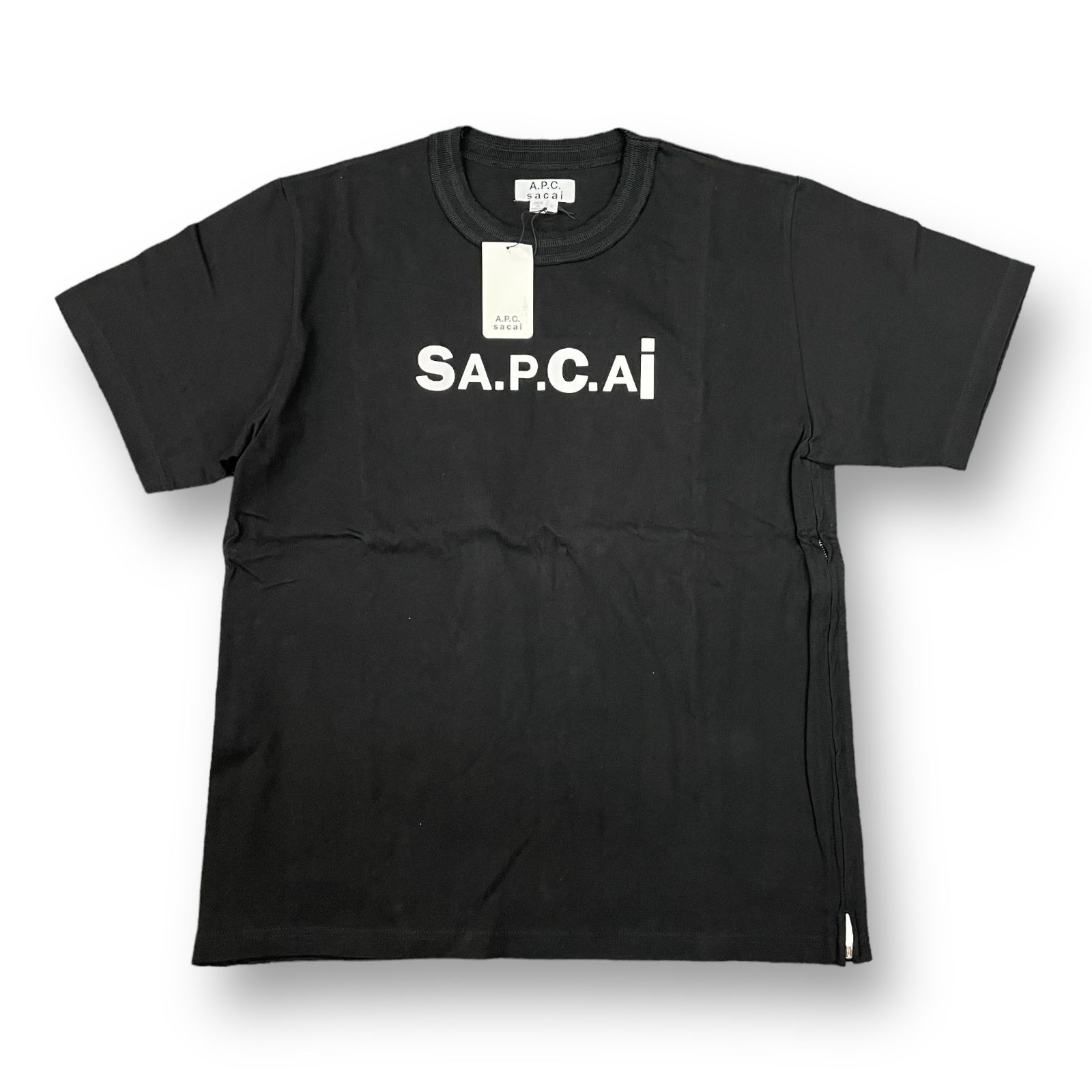 新品 A.P.C. sacai コラボ ジップ プリント クルーネック Tシャツ 