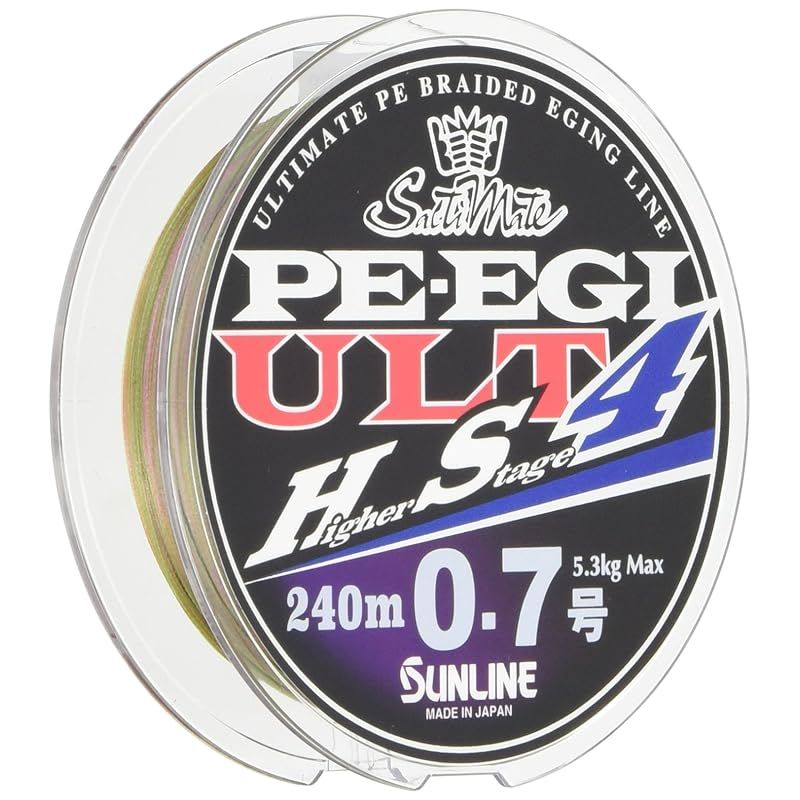 サンライン(SUNLINE) PEライン ソルティメイト PEエギ ULT HS4 240m 0.7号 5.3kg 4本 ホワイト・ピンク・ライトグリーン 1