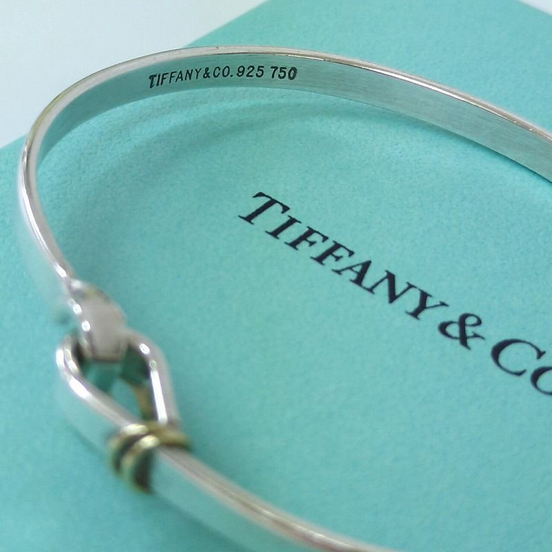 TIFFANY ティファニー フックアンドアイ コンビ バングル SV925 750 ...