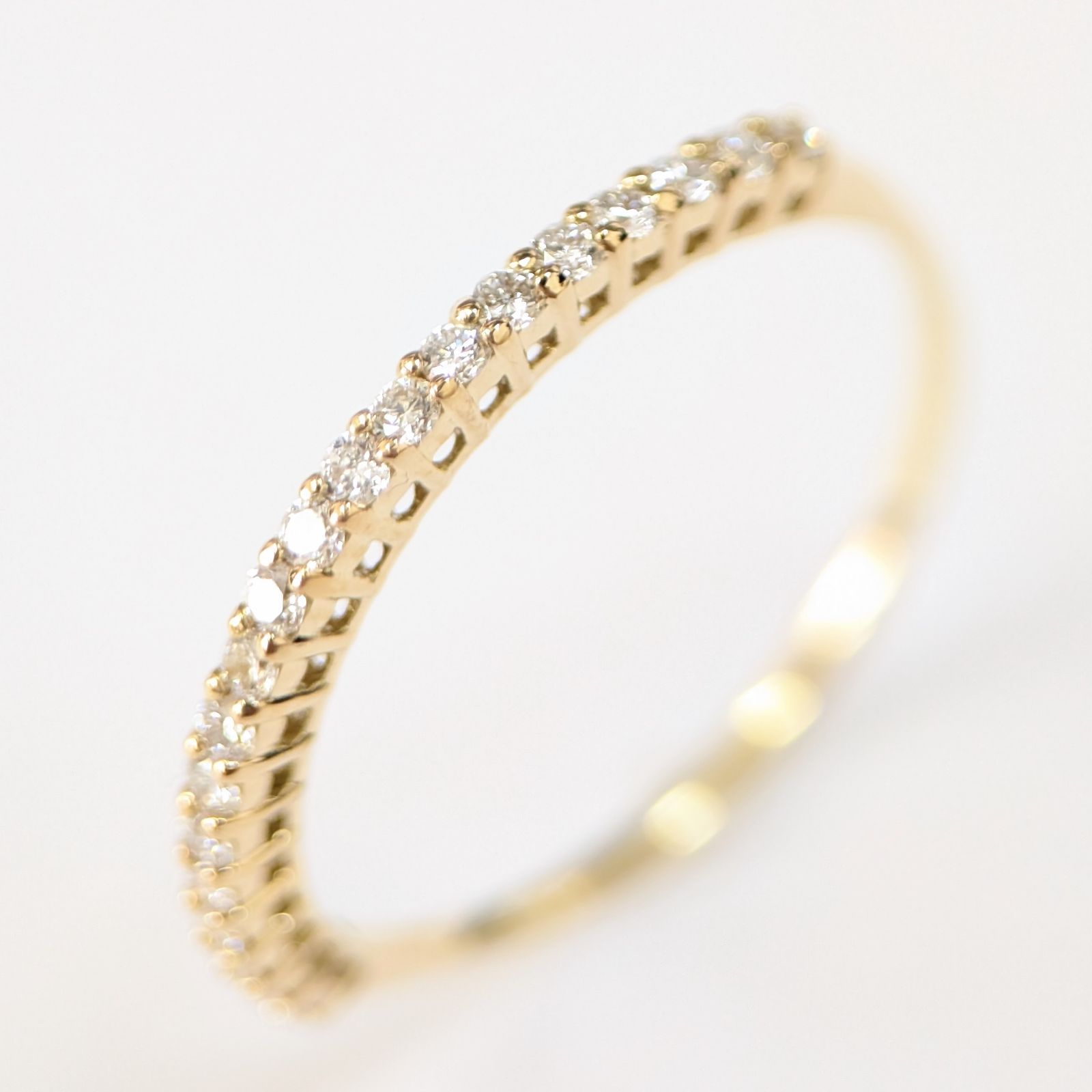 0.20ct】ハーフエタニティダイヤモンドリング＃9 謡っ K18YG 